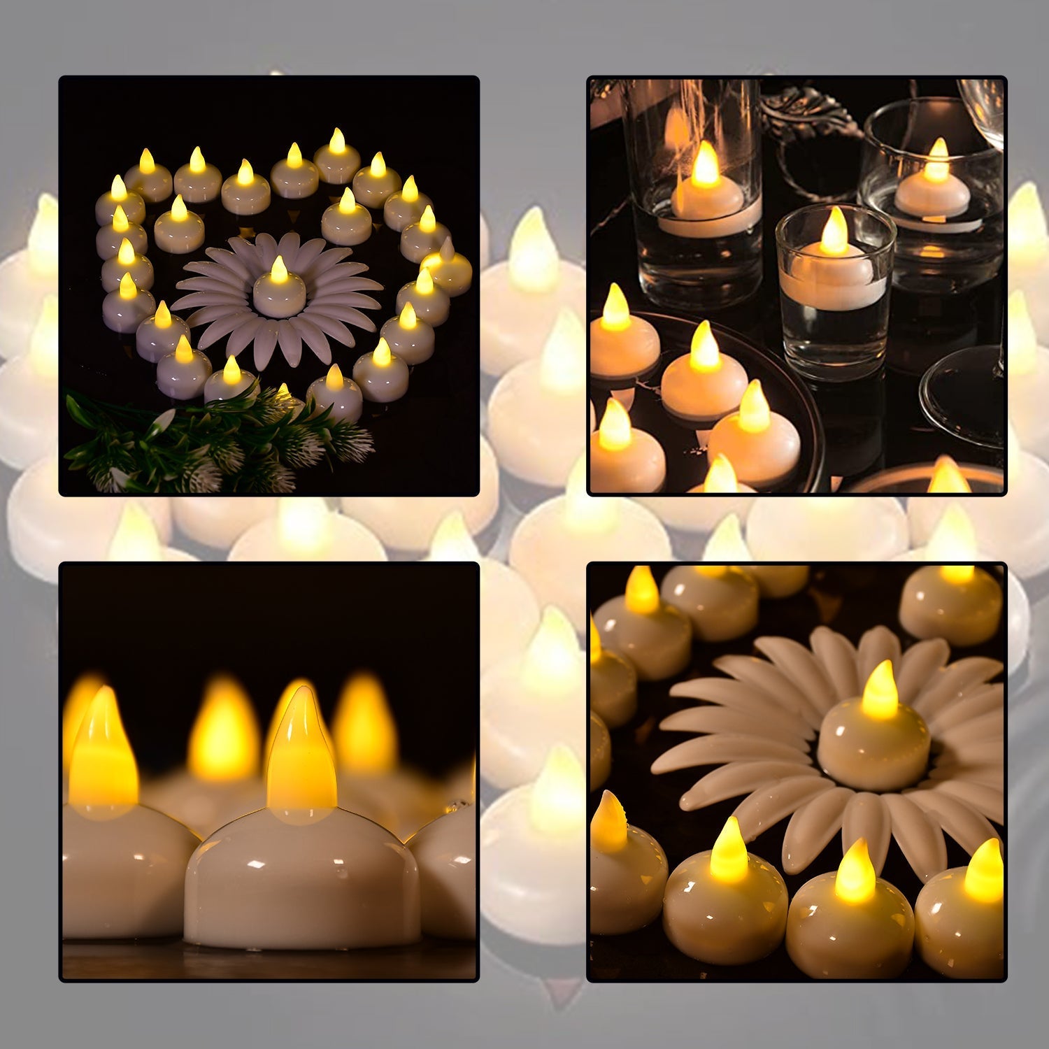 Set of 12 battery-operated floating candles Set of 12 battery-operated floating candles